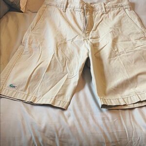Lacoste Men's Tan flat front Shorts